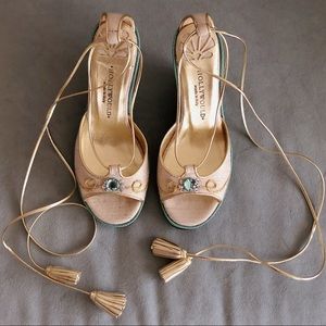 Hollywould Shangri LA Wrap Around Ankle wedges